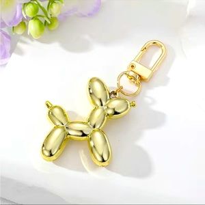 Gold Balloon Dog Keychain